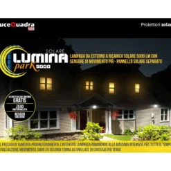 Faretto led da esterno con pannello solare faro proiettore CFG LUMINA PARK 5000 lumen 4000K con sensore di movimento