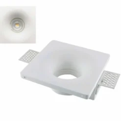 Faretto quadrato conico in gesso ceramico ad incasso a scomparsa mm.120 x 120 CSF045