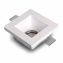 Faretto quadrato in gesso ceramico ad incasso a scomparsa mm.120 x 120 Made in Italy CSF085