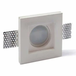 Faretto quadrato in gesso ceramico ad incasso a scomparsa mm.95 x 95 Made in Italy CSF040