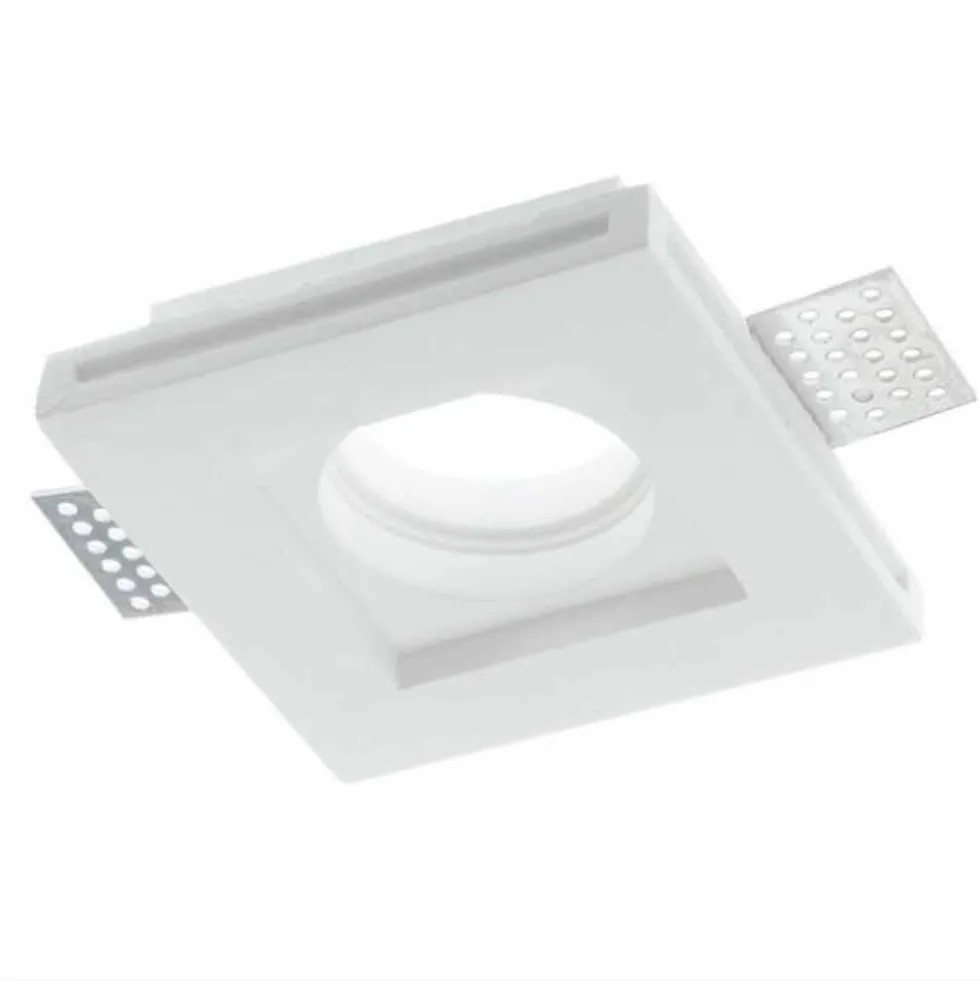 Faretto quadrato in gesso ceramico ad incasso a scomparsa mm.95 x 95 Made in Italy CSF040