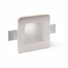 Faretto quadrato slim in gesso ceramico ad incasso a scomparsa con vetro sintetico mm.120 x 120 Made in Italy CSF013