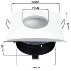 Faretto quadro in alluminio IP65 bianco 82 x 82 x 57mm portalampade GU10 OPTONICA 2011