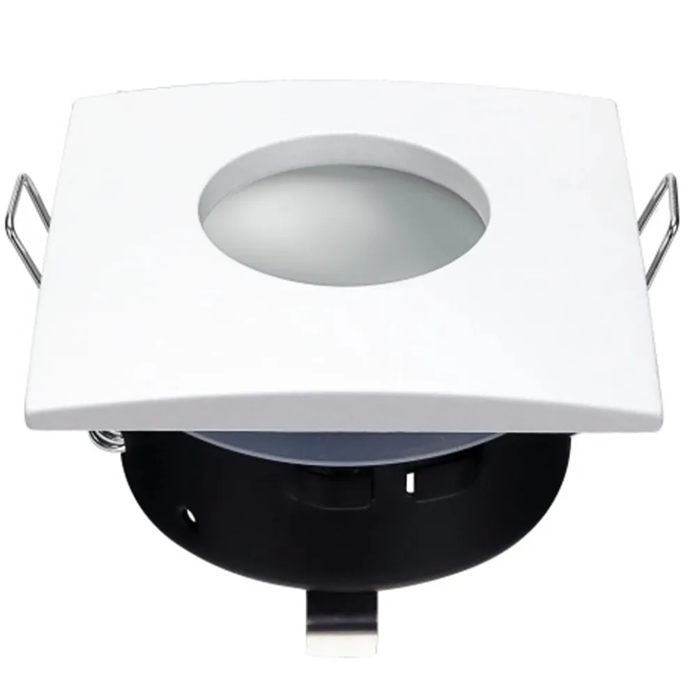 Faretto quadro in alluminio IP65 bianco 82 x 82 x 57mm portalampade GU10 OPTONICA 2011