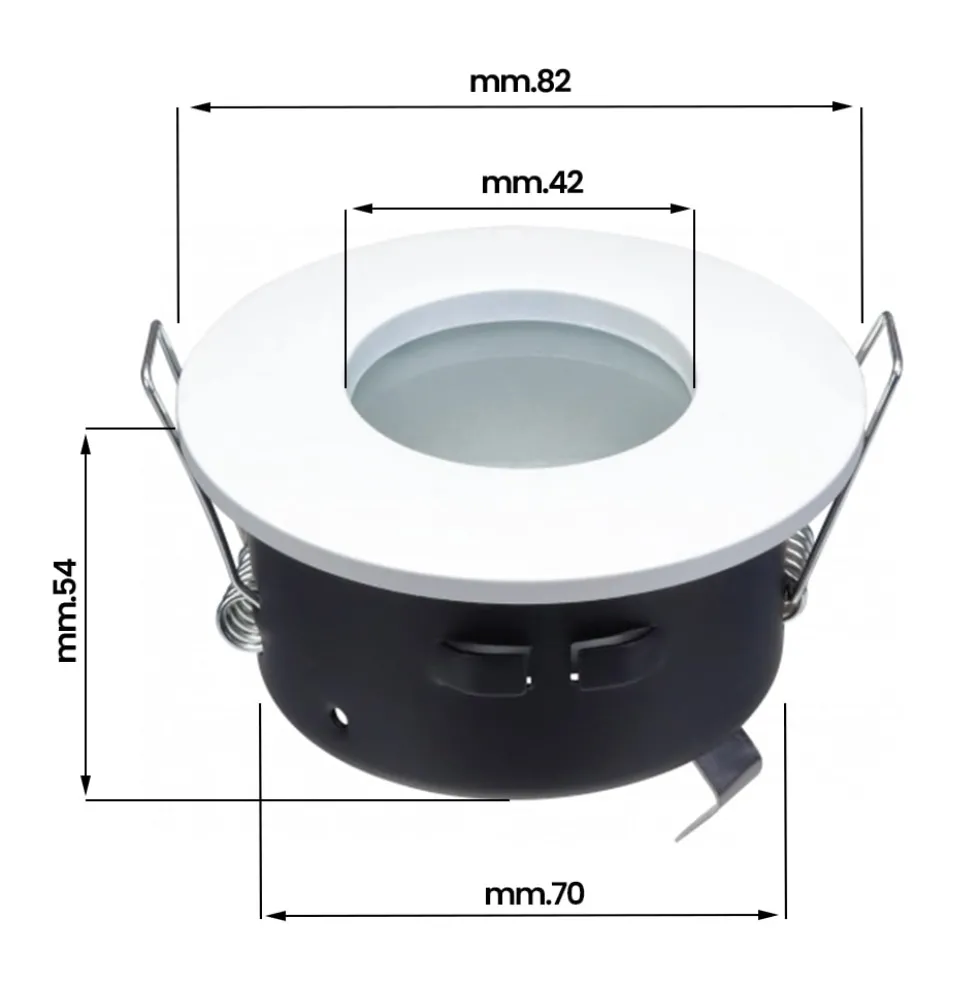 Faretto tondo in alluminio IP65 bianco ø82 x 54mm portalampade GU10 OPTONICA 2009