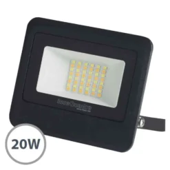 Faro led da esterno proiettore led 20W 1800 lumen nero CFG SQUARE LED con selettore luce 3000K-4000K-5000K