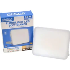 Faro proiettore led floodlight tutto schermo 50W 5000 lumen con selettore 3CCT OMEGA LD705 bianco