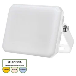 Faro proiettore led floodlight tutto schermo 50W 5000 lumen con selettore 3CCT OMEGA LD705 bianco