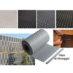 Fascia frangivista RATTAN SCREEN striscia oscurante rivestimento in rattan per balconi e recinzioni h.19 x 200 cm. vari colori