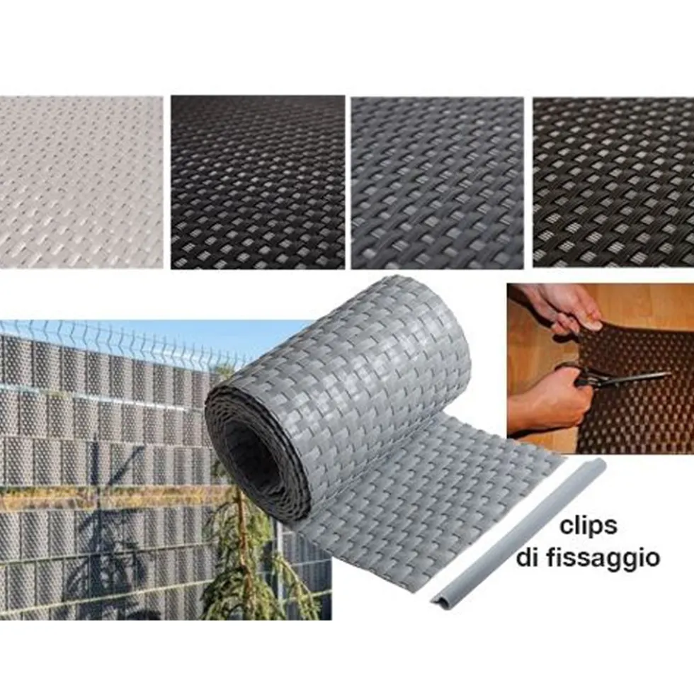 Fascia frangivista RATTAN SCREEN striscia oscurante rivestimento in rattan per balconi e recinzioni h.19 x 200 cm. vari colori