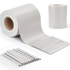 Fascia frangivista striscia telo in pvc oscurante per recinzioni cm.19 x 35 mt. bianco con clips di fissaggio