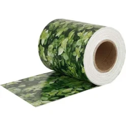 Fascia frangivista striscia telo in pvc oscurante per recinzioni cm.19 x 35 mt. foglie con clips di fissaggio