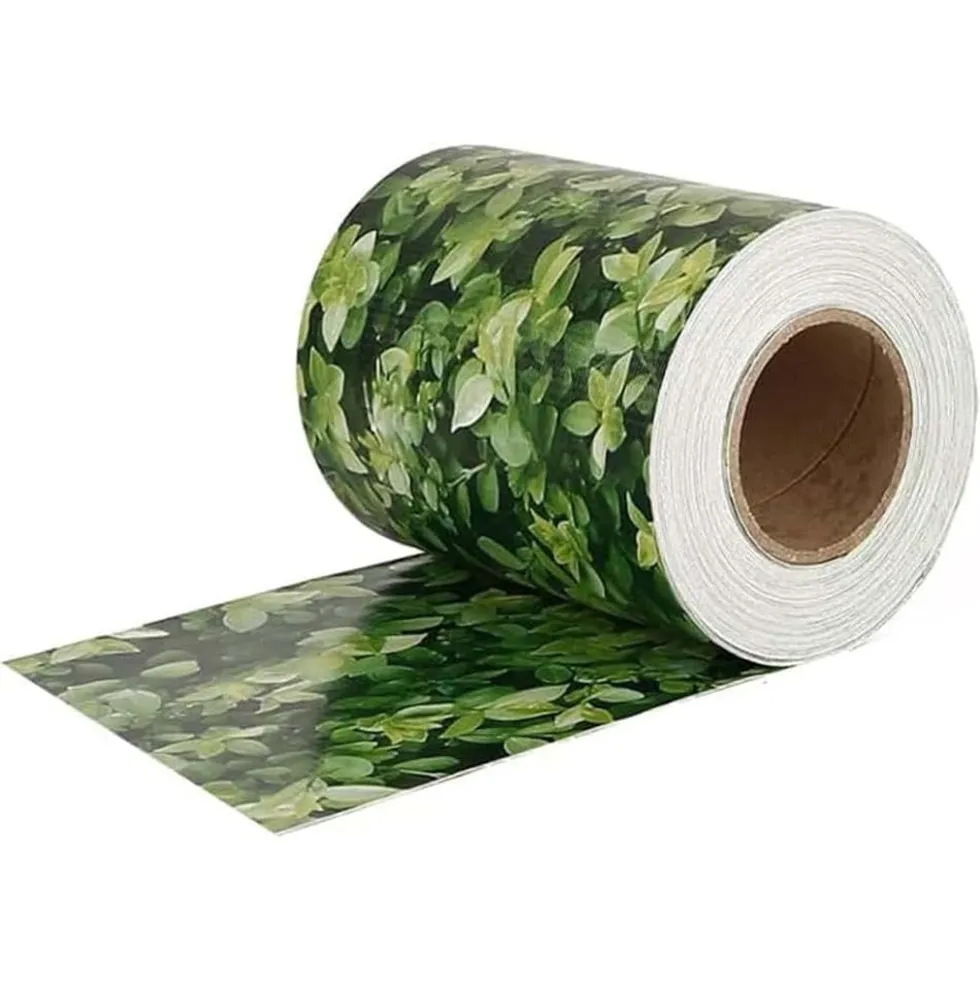 Fascia frangivista striscia telo in pvc oscurante per recinzioni cm.19 x 35 mt. foglie con clips di fissaggio