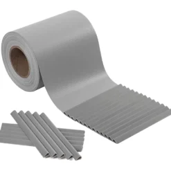 Fascia frangivista striscia telo in pvc oscurante per recinzioni cm.19 x 35 mt. grigio chiaro con clips di fissaggio