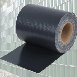 Fascia frangivista striscia telo in pvc oscurante per recinzioni cm.19 x 35 mt. grigio scuro antracite con clips di fissaggio