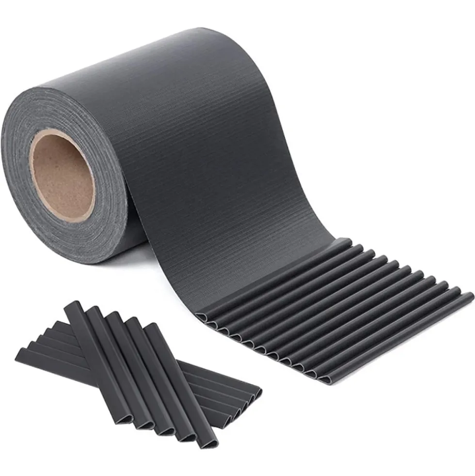 Fascia frangivista striscia telo in pvc oscurante per recinzioni cm.19 x 35 mt. grigio scuro antracite con clips di fissaggio