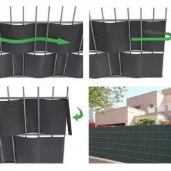 Fascia frangivista striscia telo in pvc oscurante per recinzioni cm.19 x 35 mt. marrone con clips di fissaggio