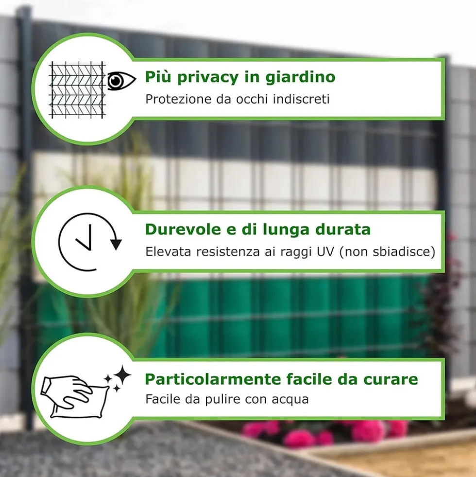 Fascia frangivista striscia telo in pvc oscurante per recinzioni cm.19 x 35 mt. stone effetto pietre con clips di fissaggio