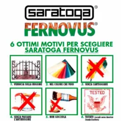 FERNOVUS SARATOGA Smalto antiruggine gel vernice 2 in 1 si applica direttamente sulla ruggine ml.750 vari colori