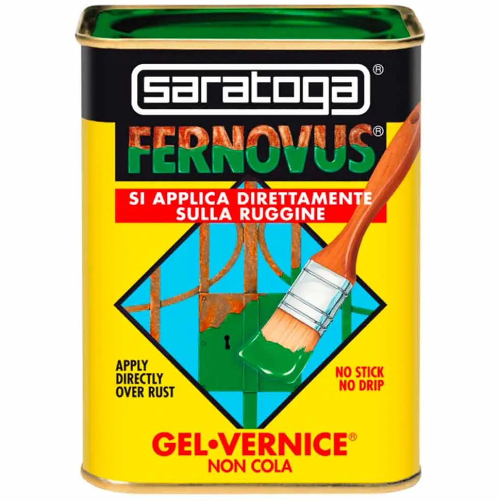 FERNOVUS SARATOGA Smalto antiruggine gel vernice 2 in 1 si applica direttamente sulla ruggine ml.750 vari colori