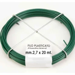 Filo di acciaio zincato e plastificato verde mm.2,7 x 20 metri
