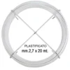 Filo di acciaio zincato e plastificato bianco mm.2,7 x 20 metri