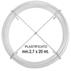 Filo di acciaio zincato e plastificato bianco mm.2,7 x 20 metri