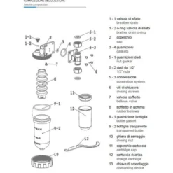Filtro anticalcare dosatore proporzionale di sali polifosfato con attacco girevole 1/2