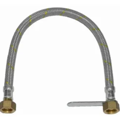 Flessibile gas per bombola e centralina 1/2" f.f. treccia acciaio cm.50-70-100