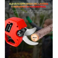 Forbici da pota elettrica a batteria 21V 2Ah brushless cesoia da potatura 2 batterie 21V con valigetta
