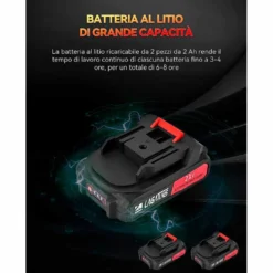 Forbici da pota elettrica a batteria 21V 2Ah brushless cesoia da potatura 2 batterie 21V con valigetta