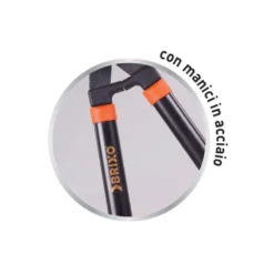 Forbici tagliasiepi BRIXO STEEL LINE cm.55 manici acciaio lama ondulata teflon cm.23