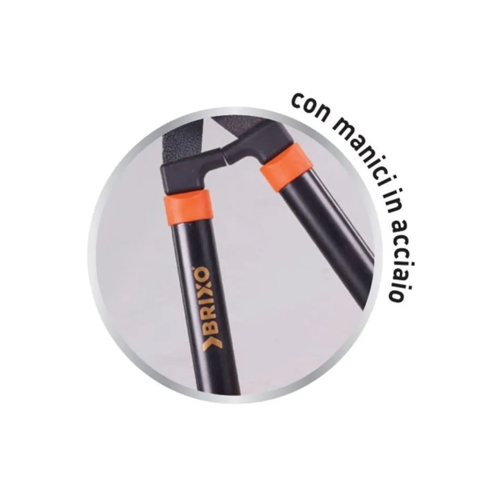 Forbici tagliasiepi BRIXO STEEL LINE cm.55 manici acciaio lama ondulata teflon cm.23