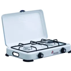 Fornello a gas gpl 2 fuochi con coperchio MULTIFIRE 2 convertibile a gas metano