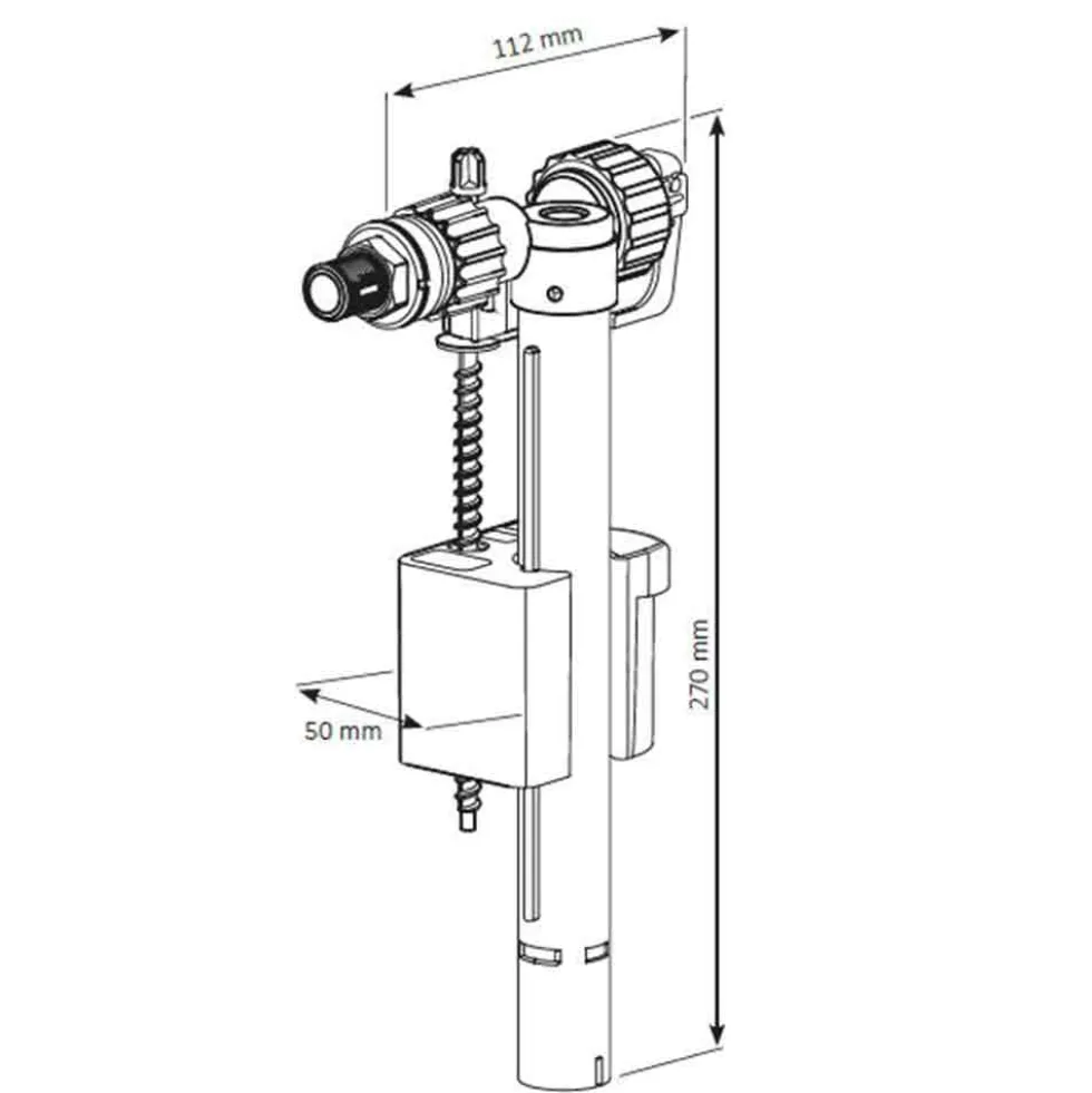 Galleggiante universale 3/8" CR 1510NF compatto per cassette wc esterne e ad incasso