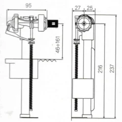 Galleggiante universale 3/8" MARYPLAST IL COMPATIBILE per cassette wc esterne e ad incasso