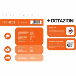 Generatore di corrente a benzina motore 4 tempi potenza max.2,8 KW gruppo elettrogeno VINCO 60122