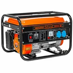 Generatore di corrente a benzina motore 4 tempi potenza max.2,8 KW gruppo elettrogeno VINCO 60122