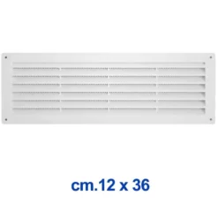 Griglia di aerazione in abs rettangolare cm.12 x 36 bianca