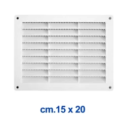 Griglia di aerazione in abs rettangolare cm.15 x 20 bianca