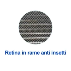 Griglia di aerazione in alluminio quadrata cm.23 x 23 con rete antinsetti
