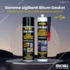 Guaina impermeabilizzante adesivo bituminoso sigillante nero SIGILL BITUM GASKET cartuccia ml.300