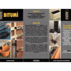Guaina spray bituminosa impermeabilizzante SARATOGA BITUMI' nero ml.500
