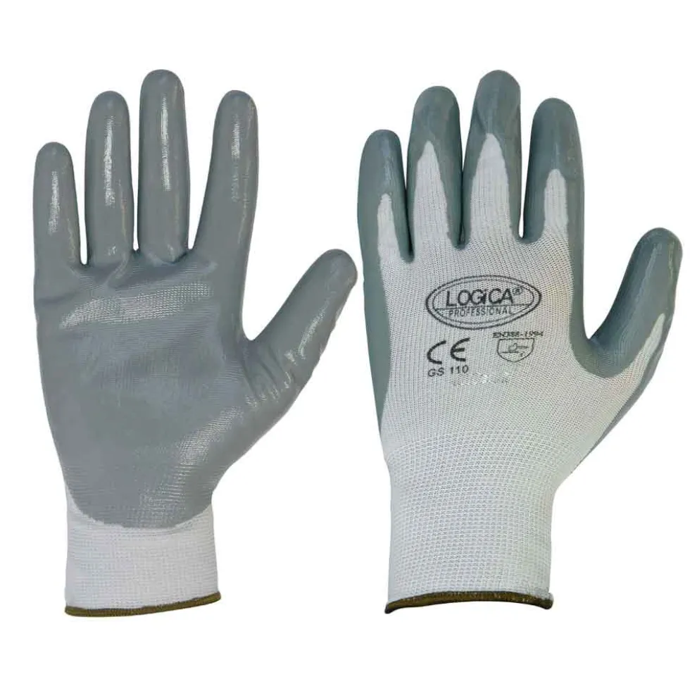 Guanti da lavoro in nylon / nitrile tg.7-8-9-10-11