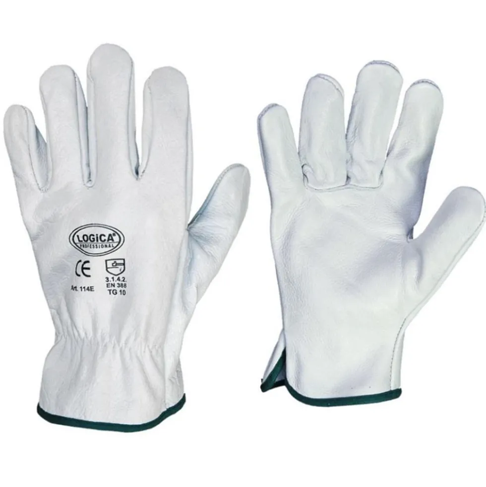 Guanti da lavoro in pelle fiore di bufalo bianco tg.9-10-11