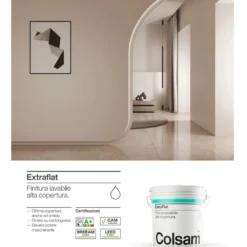 Idropittura lavabile per interni ad elevata copertura COLSAM EXTRAFLAT bianco