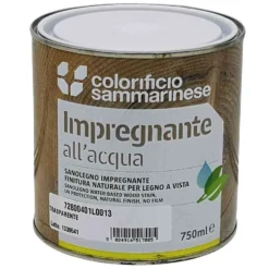 Impregnante all' acqua SANOLEGNO trasparente finitura naturale lt.0,750 - 2,500 COL. SAMMARINESE
