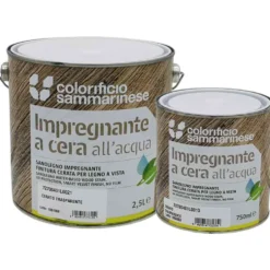 Impregnante cerato all' acqua COLSAM SANOLEGNO trasparente satinato lt.0,750 - 2,500