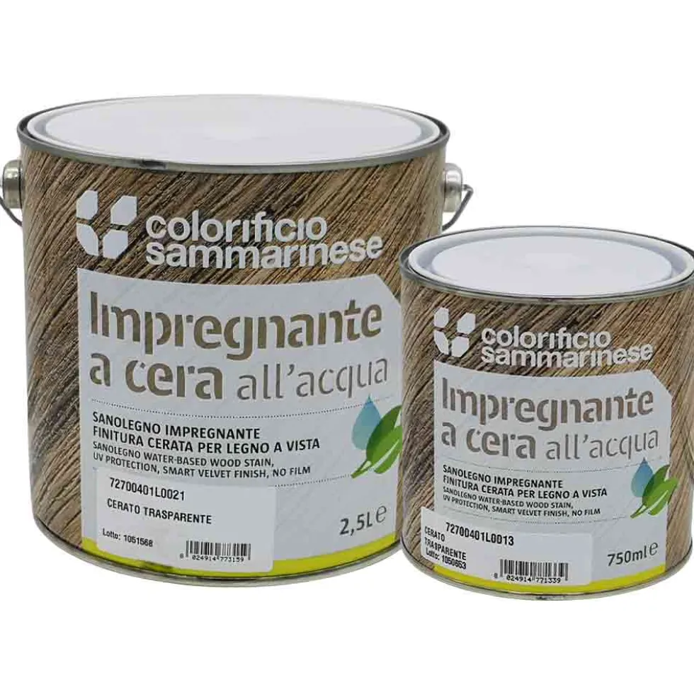 Impregnante cerato all' acqua COLSAM SANOLEGNO trasparente satinato lt.0,750 - 2,500