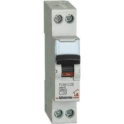 Interruttore magnetotermico modulare BTDIN 1P+N 1m 20A 4,5Ka BTICINO FC881C20